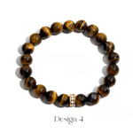 Load image into Gallery viewer, Sara Natural Stone Beaded Bracelet – 18K Gold-Plated