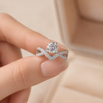 Load image into Gallery viewer, Anello con moissanite da 1 carato – Gioielli in argento sterling 925