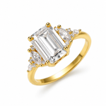 Load image into Gallery viewer, 3 Carat Moissanite Ring – 18K Gold-Plated 925 Sterling Silver Jewelry