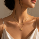 Load image into Gallery viewer, Nour Double Layer Butterfly Necklace – 925 Sterling Silver