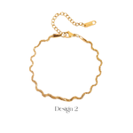Load image into Gallery viewer, 18K Gold-Plated Stainless Steel Chain Bracelet – Textured Designer