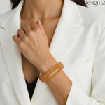 Load image into Gallery viewer, Chunky Brown Resin Bracelet – Irregular Sculptural Statement Bangle