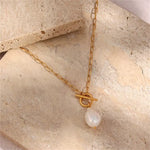 Load image into Gallery viewer, Cecily Baroque Pearl Pendant Necklace – Gold & Silver-Plated