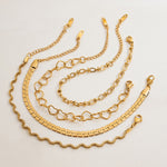 Load image into Gallery viewer, 18K Gold-Plated Stainless Steel Chain Bracelet – Textured Designer