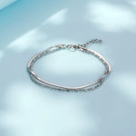 Load image into Gallery viewer, Minimalist Rice Bead Bracelet - Double Layer Snake Chain Bracelet – Titanium Steel