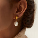 Load image into Gallery viewer, Freshwater Pearl Earrings – 18K Gold-Plated