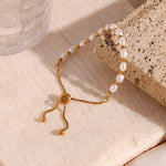 Load image into Gallery viewer, Waterproof Freshwater Pearl Adjustable Bracelet – 18K Gold-Plated