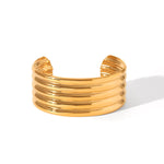 Load image into Gallery viewer, Maori Open Bangle Bracelet - 18K Gold-Plated