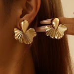 Load image into Gallery viewer, Floréa Gold Leaf Stud Earrings - Gold-Plated