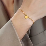 Load image into Gallery viewer, 18K Gold-Plated Stainless Steel Charm Bracelet