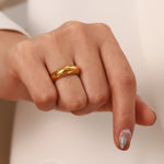 Load image into Gallery viewer, Orla Chunky Round Ring – 18K Gold-Plated Waterproof
