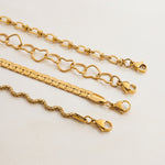 Load image into Gallery viewer, 18K Gold-Plated Stainless Steel Chain Bracelet – Textured Designer