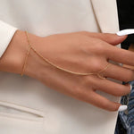 Load image into Gallery viewer, Aila Hand Chain Bracelet - 18K Gold-Plated