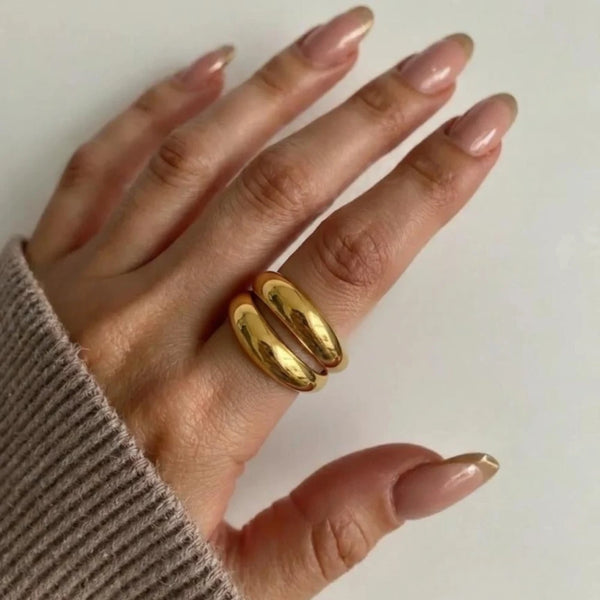 Sahira Double-Layered Ring - 18K Gold-Plated