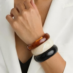 Load image into Gallery viewer, Chunky Brown Resin Bracelet – Irregular Sculptural Statement Bangle