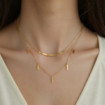 Load image into Gallery viewer, 18K Gold-Plated Double Layered Necklace
