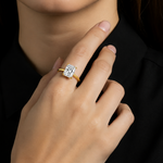 Load image into Gallery viewer, 2 Carat Rectangular Moissanite Ring – 18K Gold-Plated 925 Sterling Silver Ring