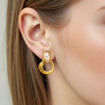 Load image into Gallery viewer, Elaris Pearl Earrings - 18K Gold-Plated