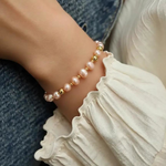 Load image into Gallery viewer, Pink Freshwater Pearl Bracelet – Adjustable Slide Chain