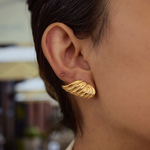 Load image into Gallery viewer, 18K Gold-Plated Angel Wing Stud Earrings