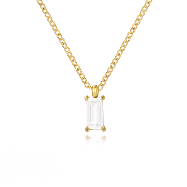 Eugenie Zircon Pendant Necklace – Gold & Silver-Plated