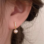 Load image into Gallery viewer, Elaria Pearl Drop Earrings – 925 Sterling Silver