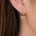 Load image into Gallery viewer, 18K Gold-Plated Bow Earrings