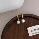 Load image into Gallery viewer, Elaria Pearl Drop Earrings – 925 Sterling Silver