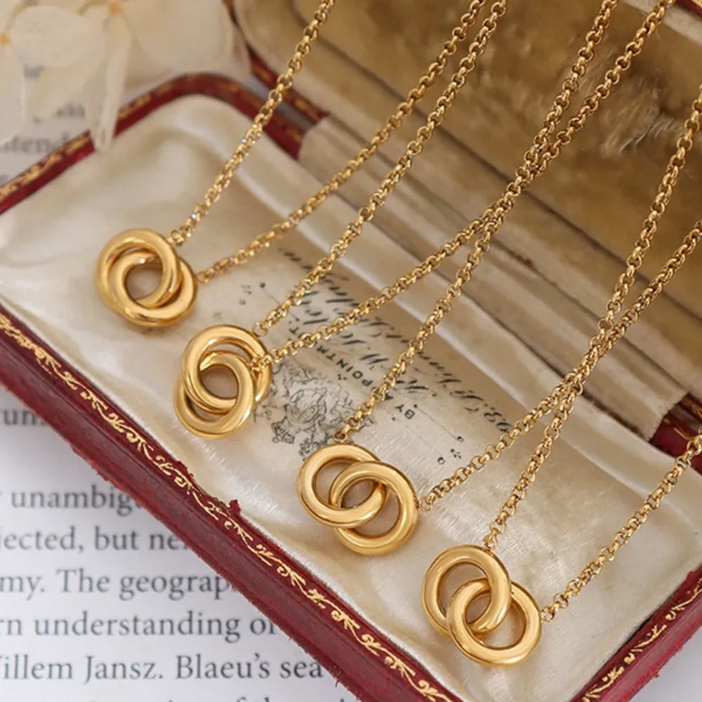 Orvane Hoop Pendant Necklace – 18K Gold-Plated