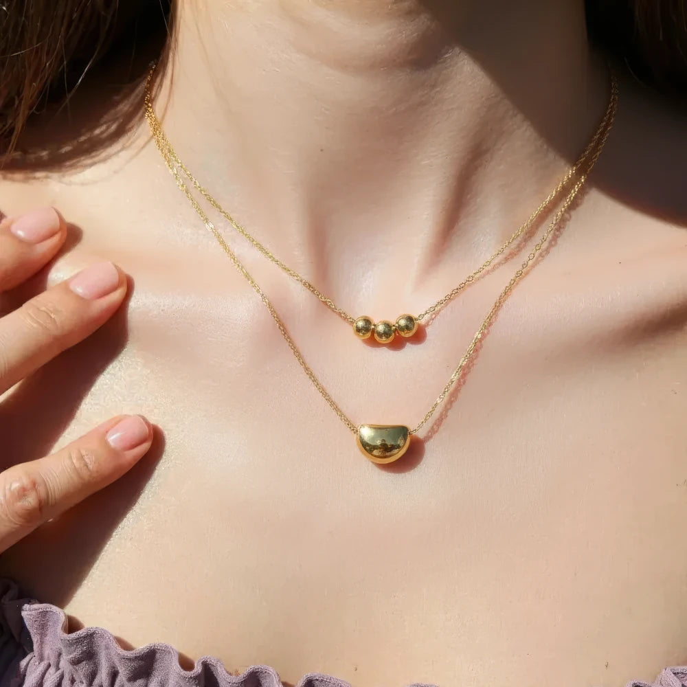 Sorelle Double Layer Necklace – 18K Gold-Plated