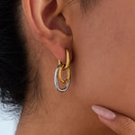 Load image into Gallery viewer, Addison Interlocked Hoop Earrings - 18K Gold-Plated

