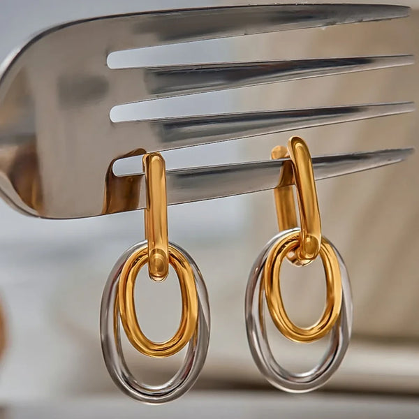 Addison Interlocked Hoop Earrings - 18K Gold-Plated