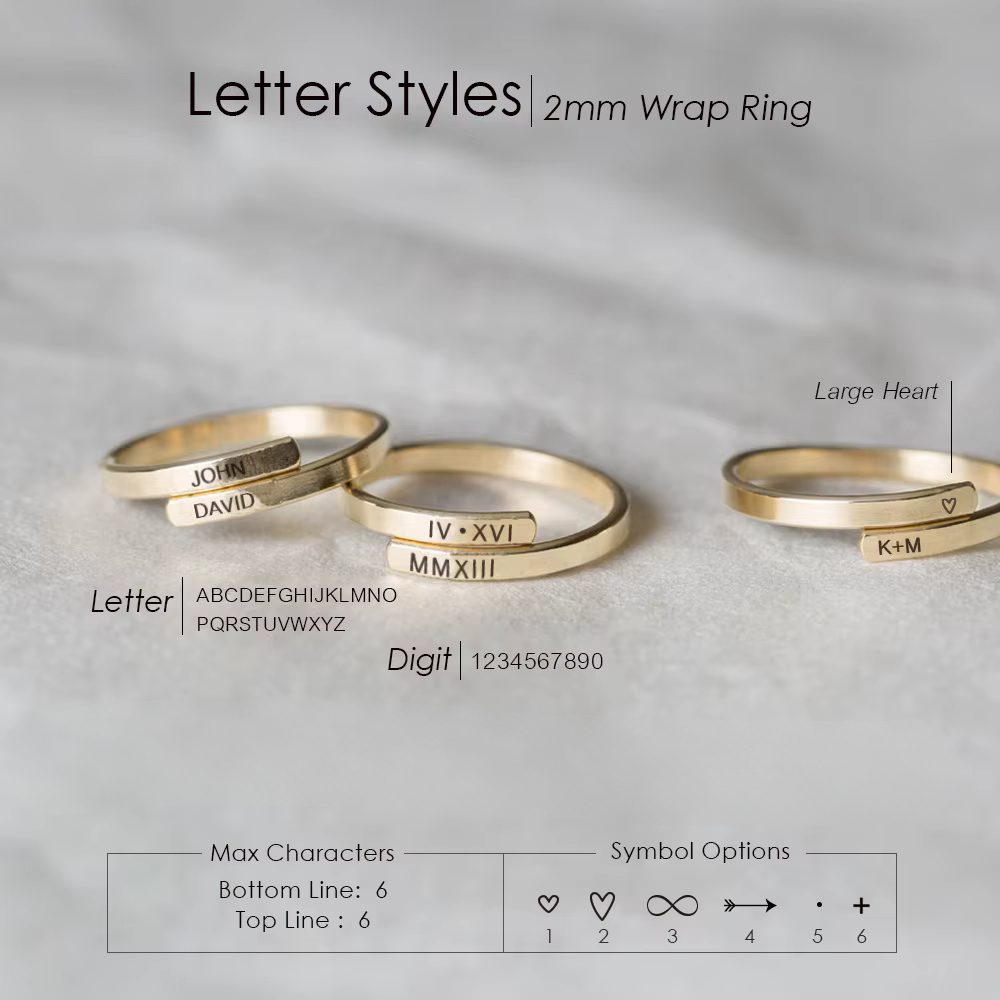 Alba Personalized Wrap Ring – 14K Gold & Silver-Plated