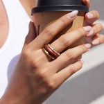Load image into Gallery viewer, Amara Natural Stone Stacking Ring Set – 18K Gold-Plated
