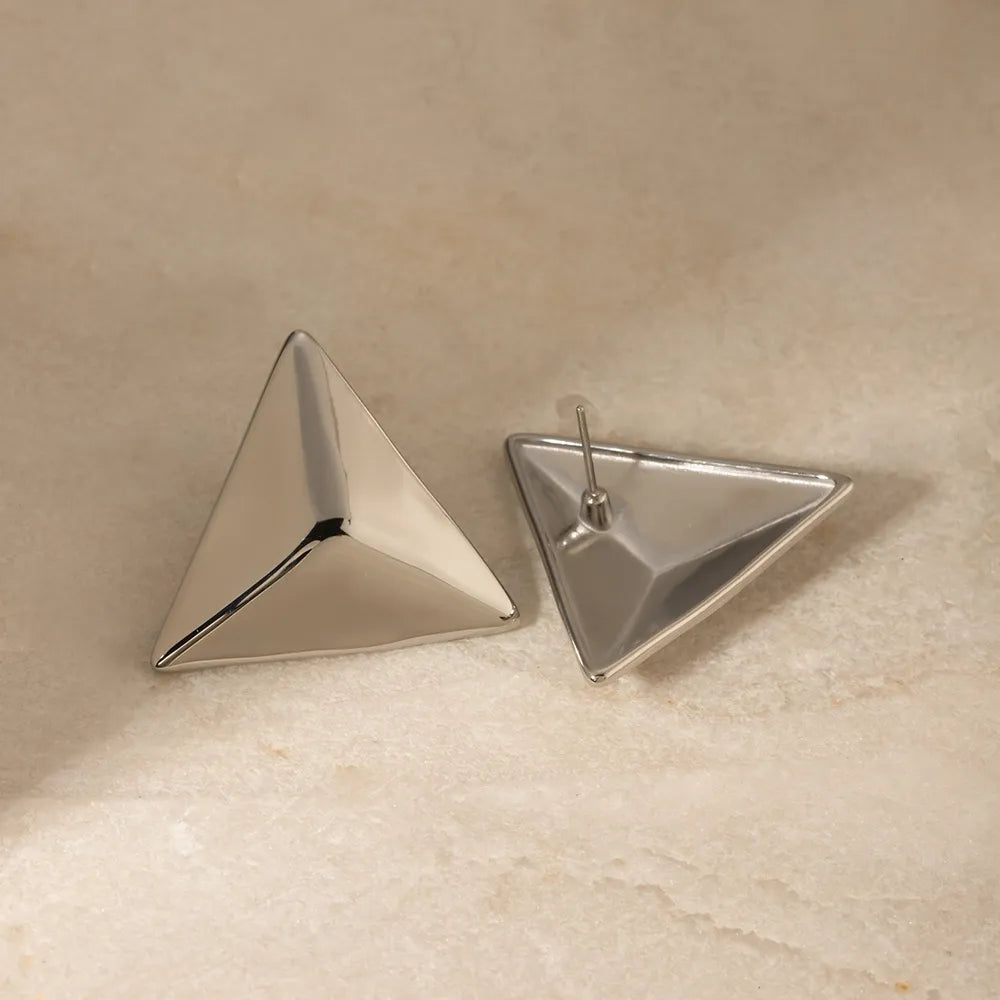 Amelisse Triangle Earrings - 18K Gold-Plated & Silver-Plated