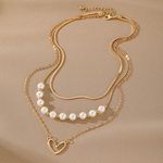 Load image into Gallery viewer, Amoré Heart Layered Necklace Set – 18K Gold-Plated
