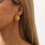 Load image into Gallery viewer, Angelisse Circle Stud Earrings - 18K Gold-Plated
