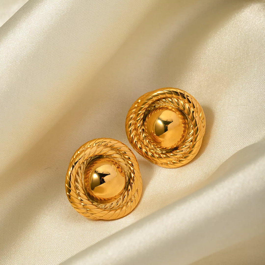 Angelisse Circle Stud Earrings - 18K Gold-Plated