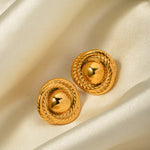 Load image into Gallery viewer, Angelisse Circle Stud Earrings - 18K Gold-Plated
