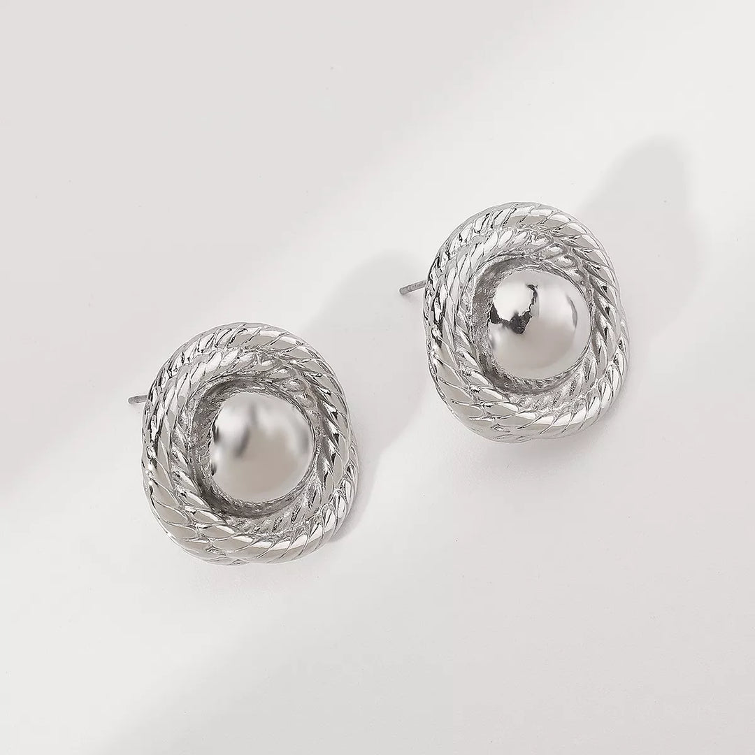 Angelisse Circle Stud Earrings - 18K Gold-Plated
