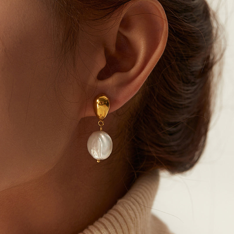 Anna Freshwater Pearl Earrings – 18K Gold-Plated