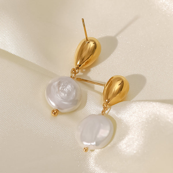 Anna Freshwater Pearl Earrings – 18K Gold-Plated