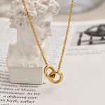 Load image into Gallery viewer, Arabella Hoop Pendant Necklace – 18K Gold-Plated
