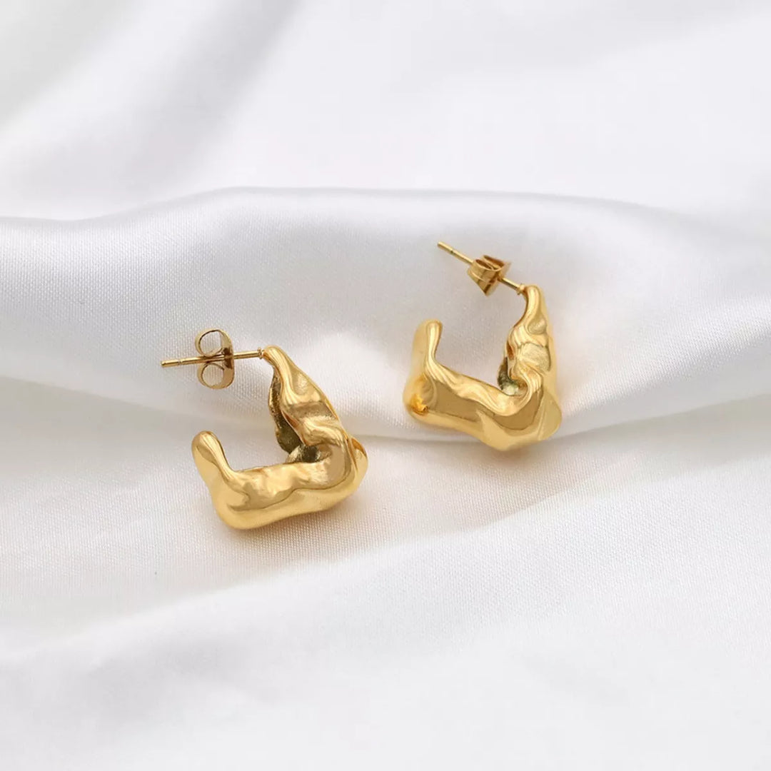 Aria Stud Earrings - 18K Gold-Plated