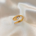 Load image into Gallery viewer, Arya Snake Texture Gold Ring – 18K Gold-Plated
