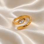 Load image into Gallery viewer, Arya Snake Texture Gold Ring – 18K Gold-Plated
