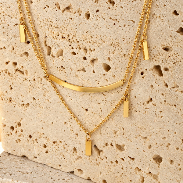 Avenelle Double Layer Necklace – 18K Gold-Plated
