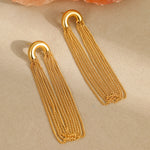 Load image into Gallery viewer, Aveny Chain Dangle Earrings – 18K Gold-Plated
