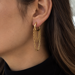 Load image into Gallery viewer, Averis Double Chain Hoop Earrings – 18K Gold-Plated
