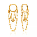 Load image into Gallery viewer, Averis Double Chain Hoop Earrings – 18K Gold-Plated
